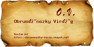 Obrusánszky Virág névjegykártya