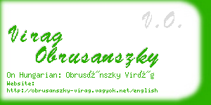 virag obrusanszky business card